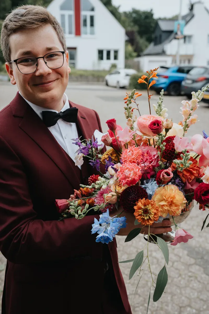 Reportage-Foto der kirchlichen Hochzeit von Anton und Clara im Katholisch-Sozialen Institut Siegburg (Bild 32)