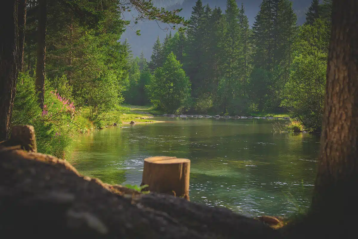 Blick auif einen kleinen Bergsee.